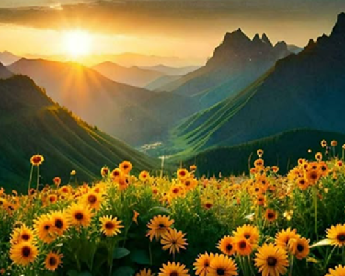 Download sunflowers in the mountains, mountains, flowers, hd wallpaper_ AI-Generated for free Download sunflowers in the mountains, mountains, flowers, hd wallpaper_ AI-Generated for free